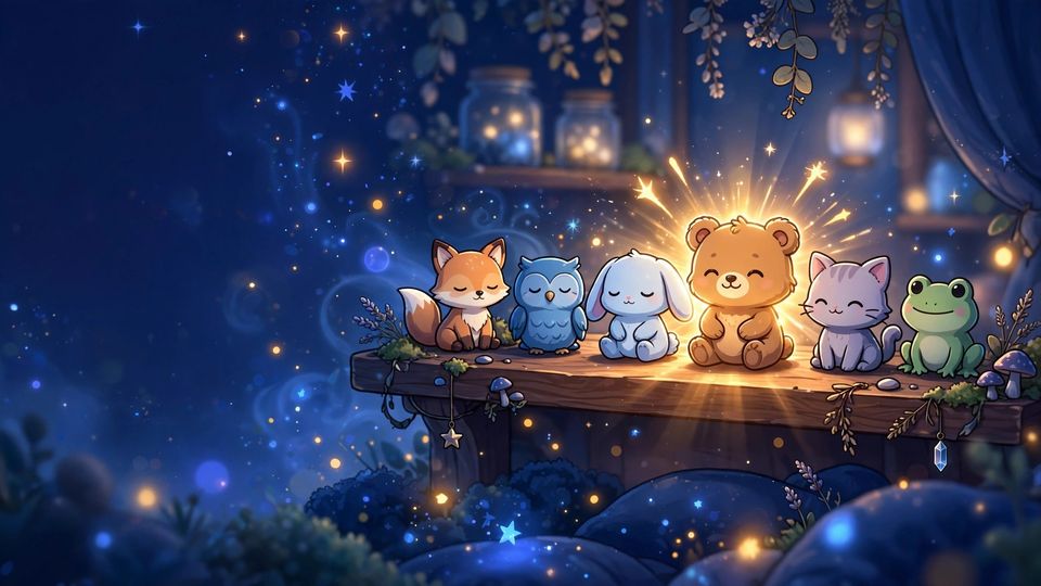 Gioco di memoria: una fila di animaletti avatar da ricordare
